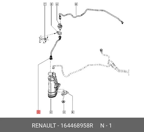  ТРУБКА АБСОРБЕРА (ПЛАС,РЕЗ) 164468958R RENAULT