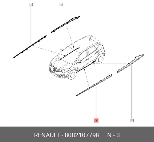 808210779R МОЛДИНГ ДВЕРИ CAPTUR RENAULT