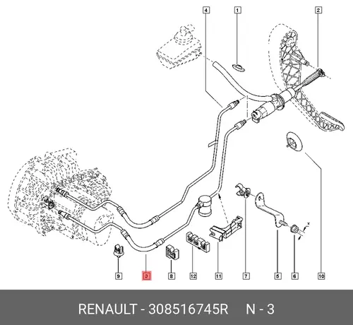 Трос сцепления RENAULT 308516745R