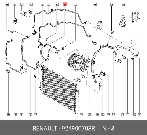 трубка кондиционера!\ Renault 924900703R