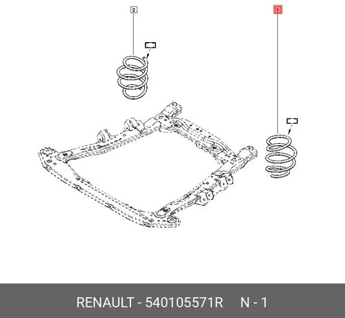 пружина передняя!\ Renault 540105571R