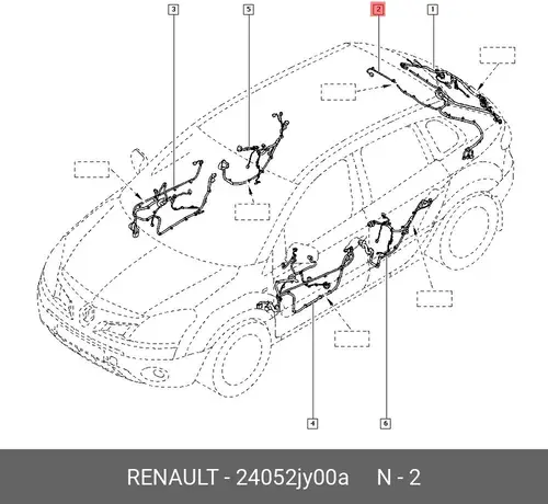 ПРОВОДКА ДВЕРИ БАГАЖНИКА 24052JY00A RENAULT