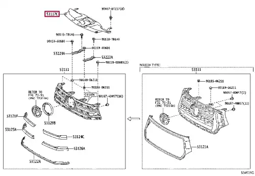  КРОНШТЕЙН 53117-0K040 TOYOTA / LEXUS