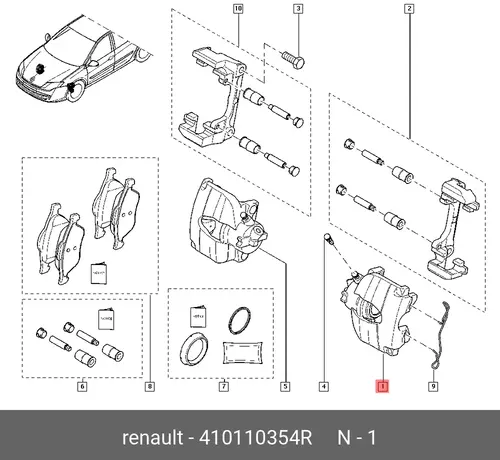 Суппорт тормозной RENAULT 410110354R