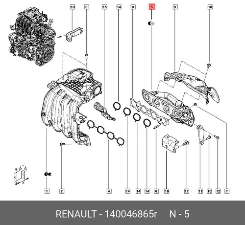 Коллектор выпускной RENAULT 140046865R