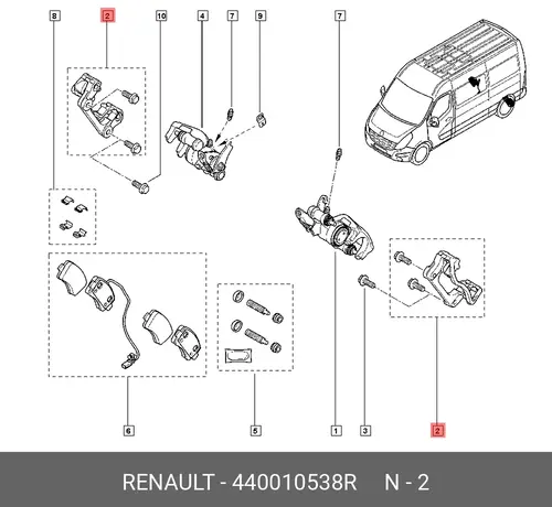 крышка суппорта задн лев!\ Renault 440010538R