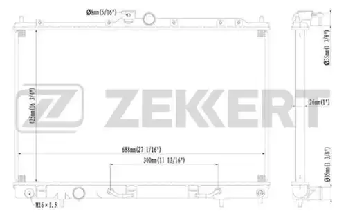 Радиатор системы охлаждения двигателя ZEKKERT MK-1183