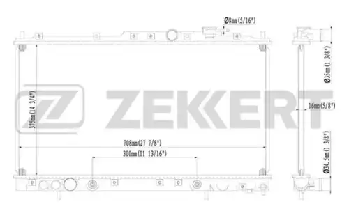Радиатор системы охлаждения двигателя ZEKKERT MK-1211
