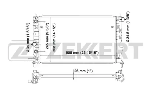 Радиатор системы охлаждения двигателя ZEKKERT MK-1075