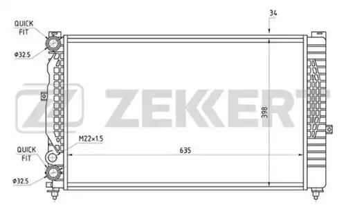 Радиатор системы охлаждения двигателя ZEKKERT MK-1065