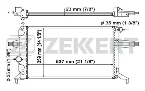 Радиатор системы охлаждения двигателя ZEKKERT MK-1112