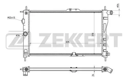 Радиатор системы охлаждения двигателя ZEKKERT MK-1061