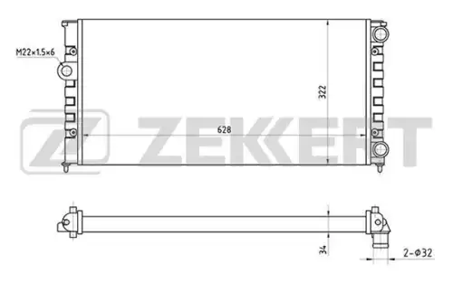 Радиатор системы охлаждения двигателя ZEKKERT MK-1036