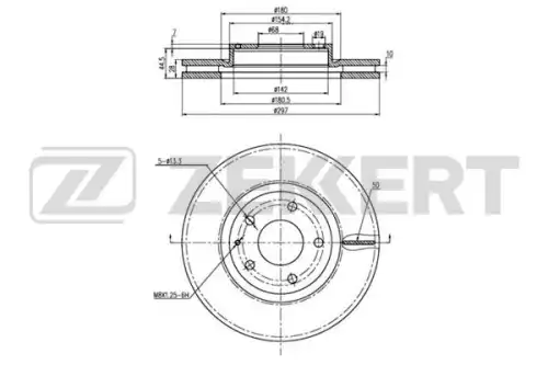Тормозной диск ZEKKERT BS-5488