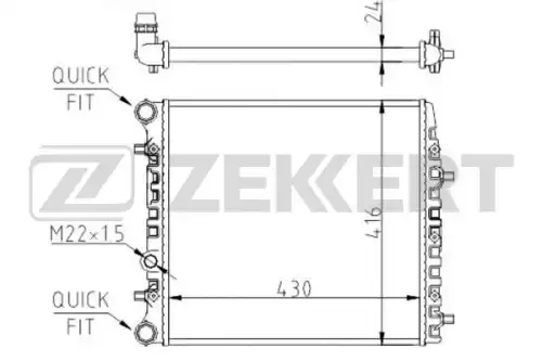 Радиатор системы охлаждения двигателя ZEKKERT MK-1139