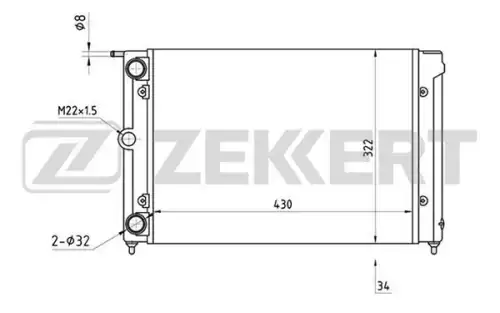 Радиатор системы охлаждения двигателя ZEKKERT MK-1028
