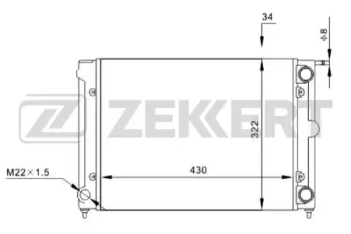 Радиатор системы охлаждения двигателя ZEKKERT MK-1029