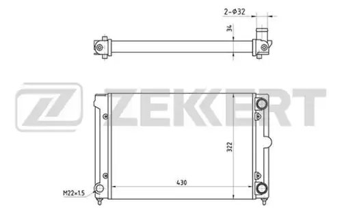 Радиатор системы охлаждения двигателя ZEKKERT MK-1032