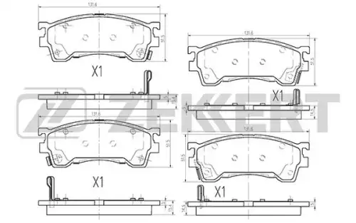Тормозные колодки дисковые передняя ось ZEKKERT BS-2036