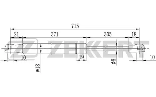 Амортизатор капота ZEKKERT GF-1650