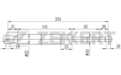 Амортизатор капота ZEKKERT GF-1589