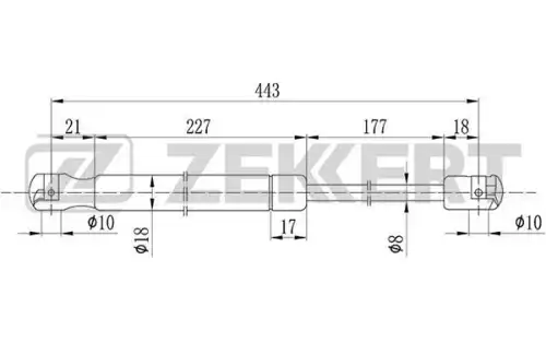 Амортизатор (упор) багажника ZEKKERT GF-1682