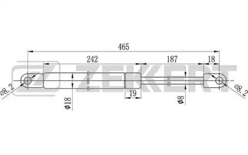 Амортизатор капота ZEKKERT GF-1116