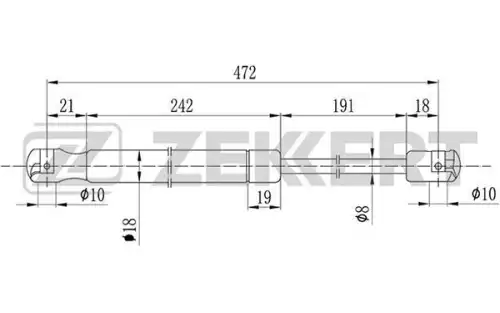 Амортизатор (упор) багажника ZEKKERT GF-1114