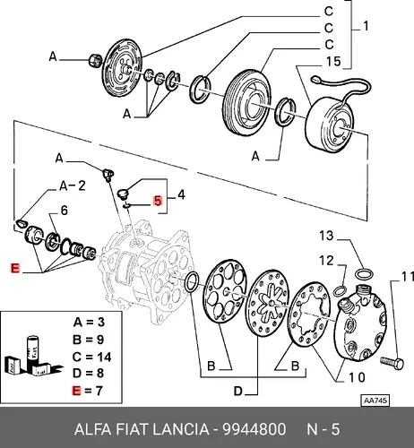 xуплотнительное колцо 9944800 FIAT