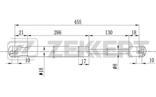Амортизатор (упор) багажника ZEKKERT GF-1093