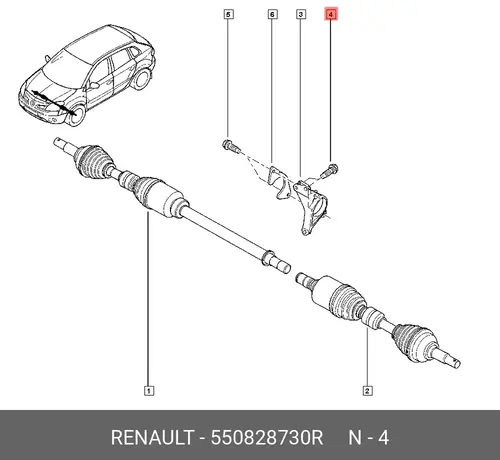 550828730R БОЛТ М8 RENAULT