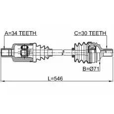 Вал приводной в сборе FEBEST 1614-221FLH