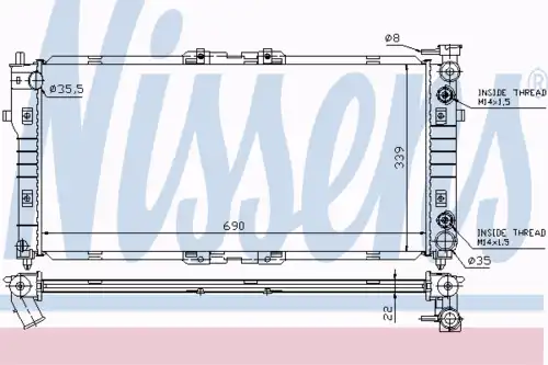Радиатор кондиционера (конденсатор) NISSENS 62393A
