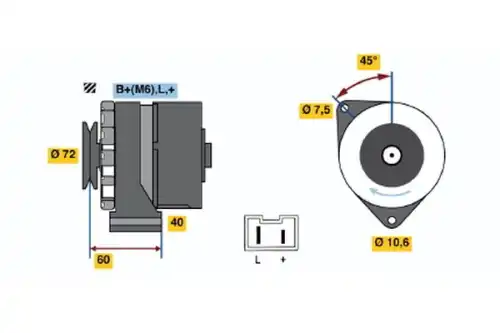 Генератор BOSCH 0 986 032 061