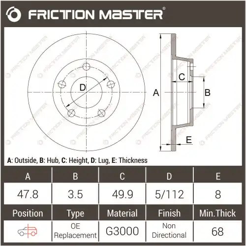 Тормозной диск FRICTION MASTER R0030
