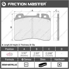 Тормозные колодки дисковые FRICTION MASTER MKD561