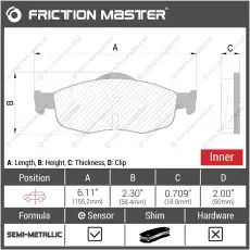 Колодки передние MKD801 FRICTION MASTER