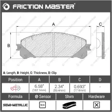 Тормозные колодки дисковые FRICTION MASTER MKD1324