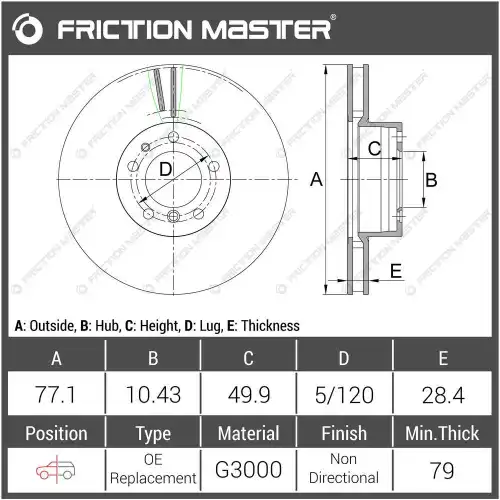 Тормозной диск FRICTION MASTER R0047