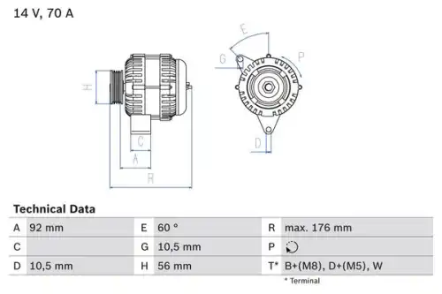 Генератор BOSCH 0 986 036 820