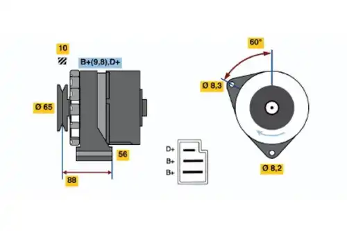 Генератор BOSCH 0 986 031 530