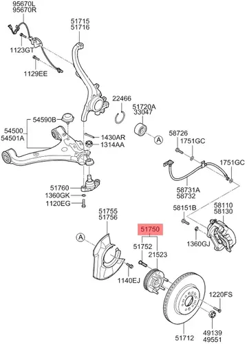 Ступица MOBIS 517502J600