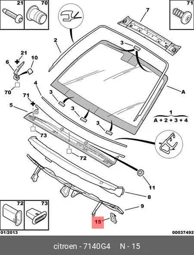 Кронштейн стеклоочистителя c5 7140 G4 PSA