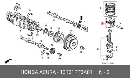 деталь 13101-PT3-A01 HONDA