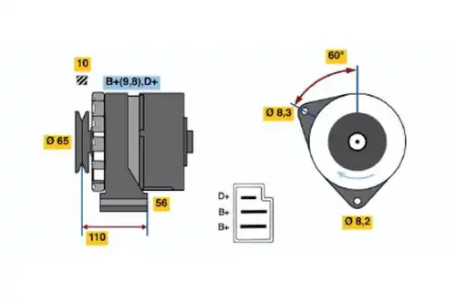 Генератор BOSCH 0 986 031 170