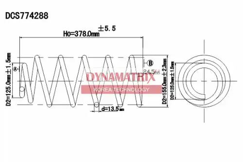 DCS774288 DYNAMATRIX ПРУЖИНА ПОДВЕСКИ УСИЛЕННАЯ DYNAMAX