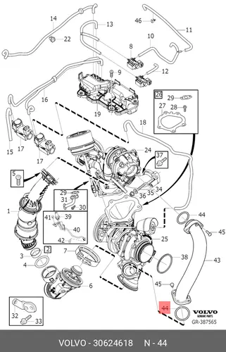 Кольцо уплотнительное автомобильное VOLVO 30624618