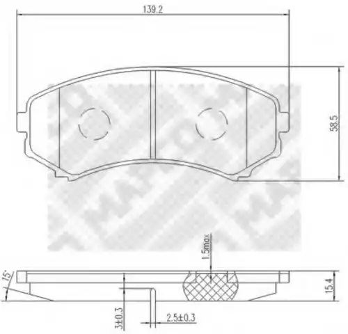 Тормозные колодки дисковые передняя ось MAPCO 6785