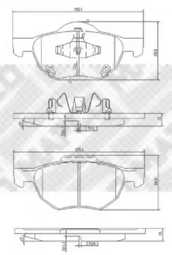 Тормозные колодки дисковые передняя ось MAPCO 6809