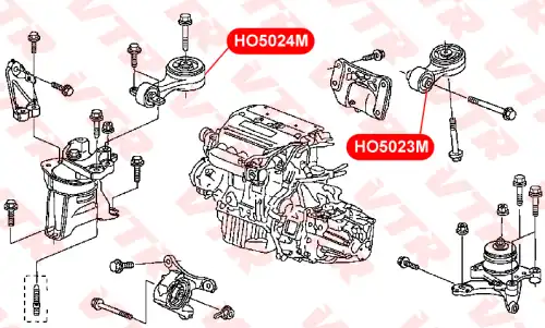 Подушка двигателя, левая HO5023M VTR